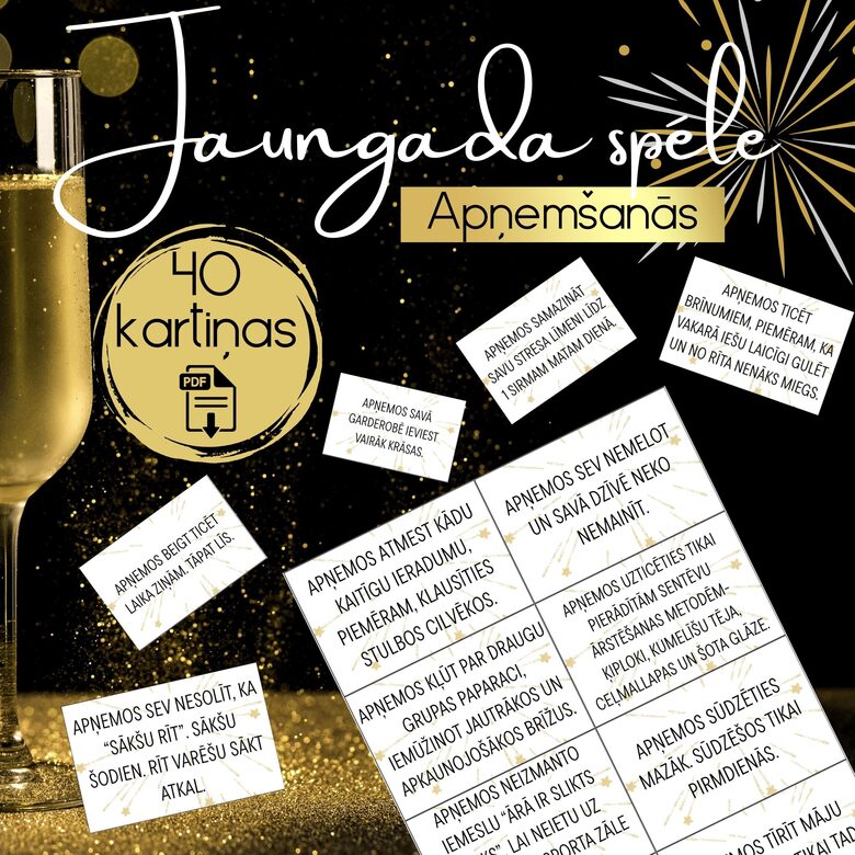 Jaunā Gada spēle "Jaungada apņemšanās", Digitāls PDF fails